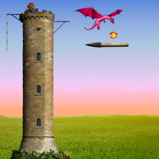 Screenshot van Hulpdraak. Een spelletje om dictee te oefenen