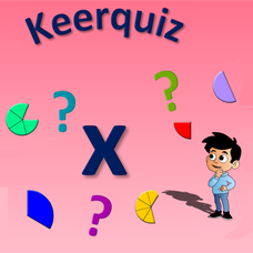 Screenshot van Breukenquiz. Een multiple choice spel om keersommen met breuken te oefenen.